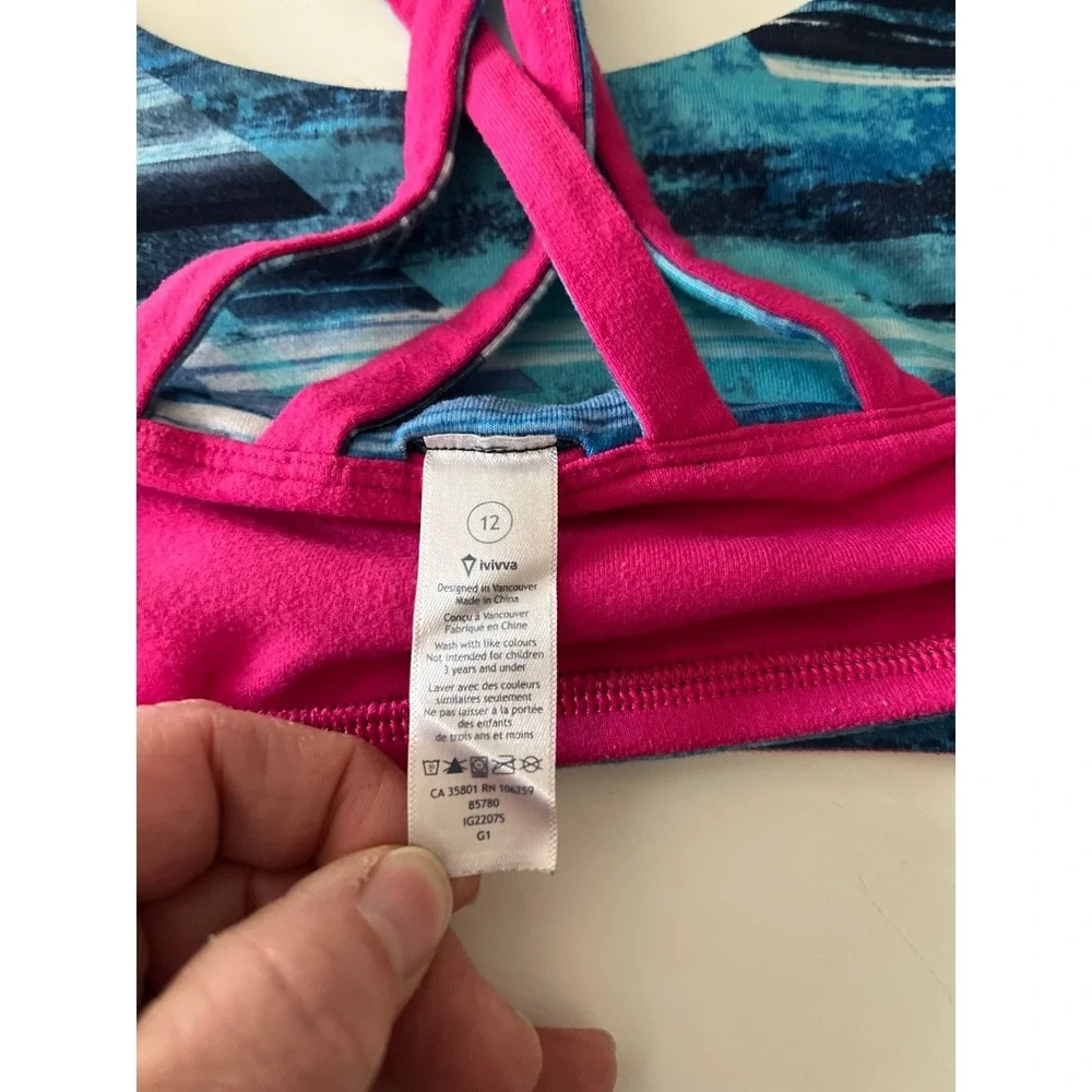 Ivivva by Lululemon Girls Reversible Sports Bra Size 12